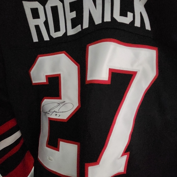 Jeremy Roenick Blackhawks Autographed Black Jersey XL - Picture 2 of 5
